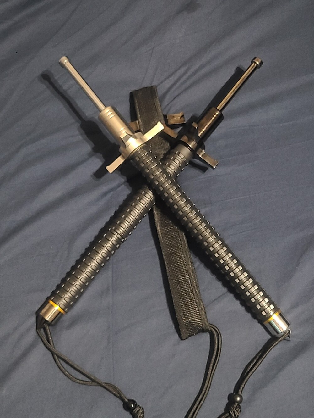Expandable 40" Black Steel Baton w/Hand Guard, Case & Lanyard, New In Box!